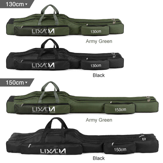 Fishing Rod and Tackle Bag - 130cm/51in & 150cm/59in, Oxford Fabric, Spacious Storage