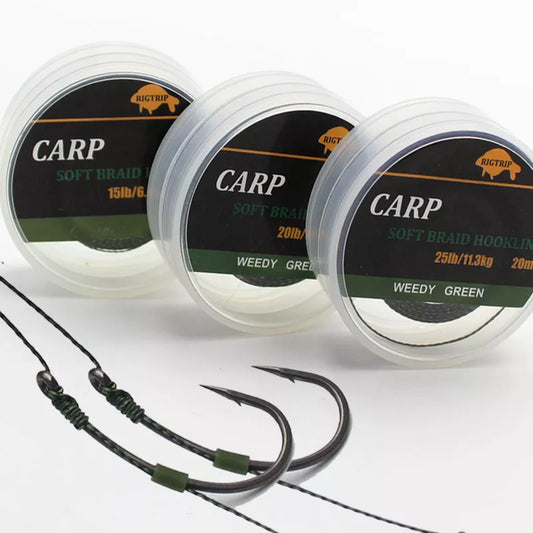 20M Non-Coated Braid Carp Fishing Line in Camo Green