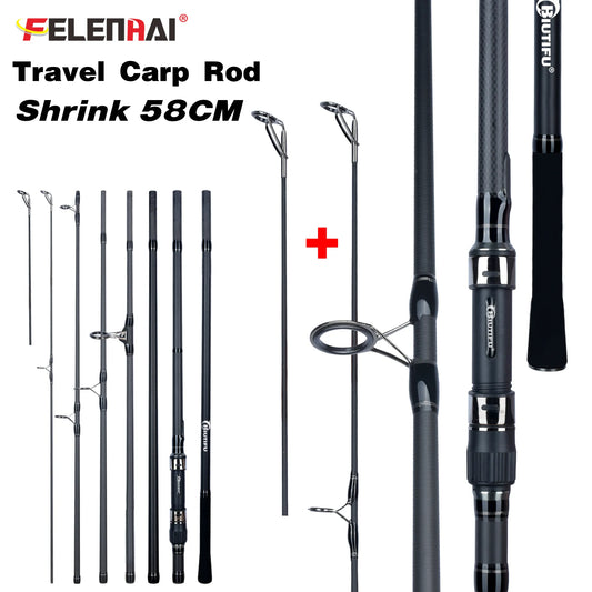 Carp Fishing Rod with Interchangeable Tips - 3 Options (8/9 Feet, 10/11 Feet, 12/13 Feet), 3.5lb Test Curve