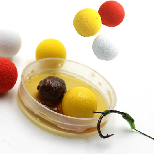 Buoyant Foam Boilie Carp Baits - 12pcs in Yellow, Red, White