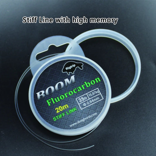 Fluorocarbon Stiff Boom Hooklink - 20m Spool for Carp Fishing